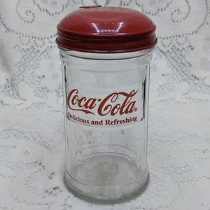 Vintage 1992 Coca-Cola Company Clear Glass Sugar Herb Spice Shaker Dispenser